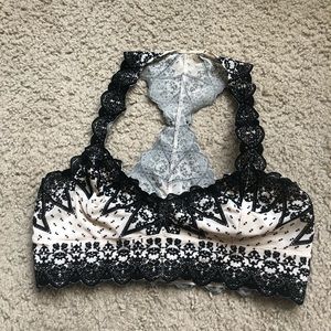 Free people velvet and mesh bralette